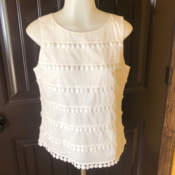 J. Crew Tops - J. Crew White Sleeveless Top with Textured Details